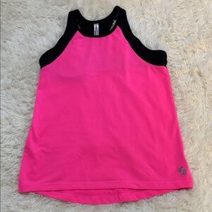 Girls Soffe Pink and Black Athletic Tank Top sized 8-10